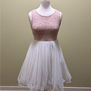 Speechless Sequin Lace Dress in Blush